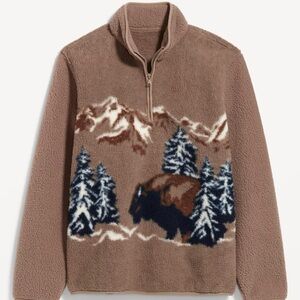 NWT Old Navy Buffalo Sherpa Quarter Zip, size large